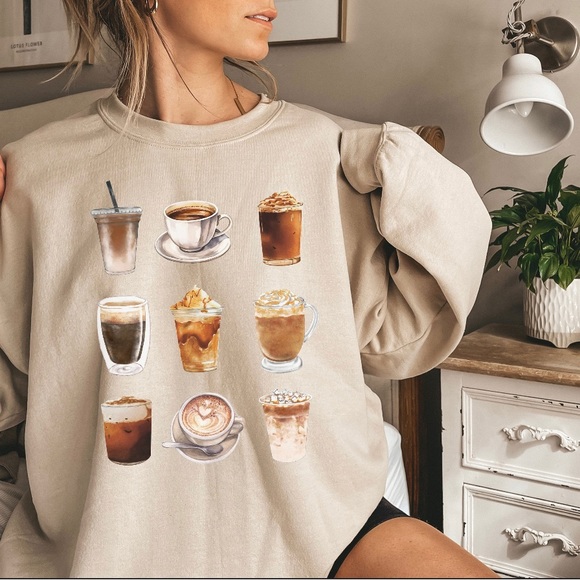 Coffee Lover Cute Cozy Sweatshirt - Picture 2 of 8